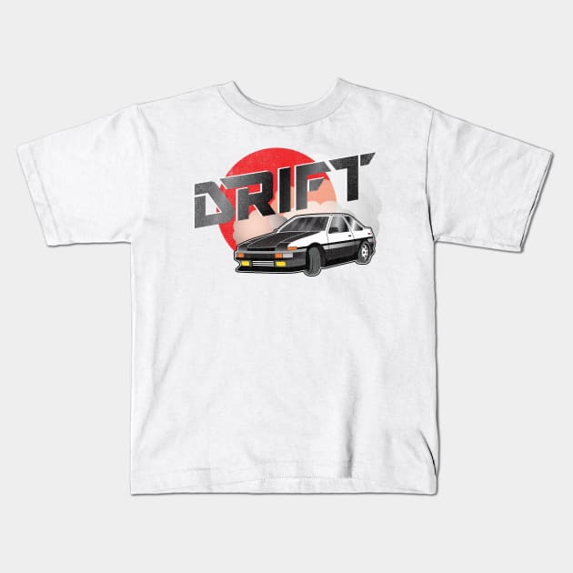 Touge Drift Japanese Car Turbo Drifting Kids T-Shirt by spacedust